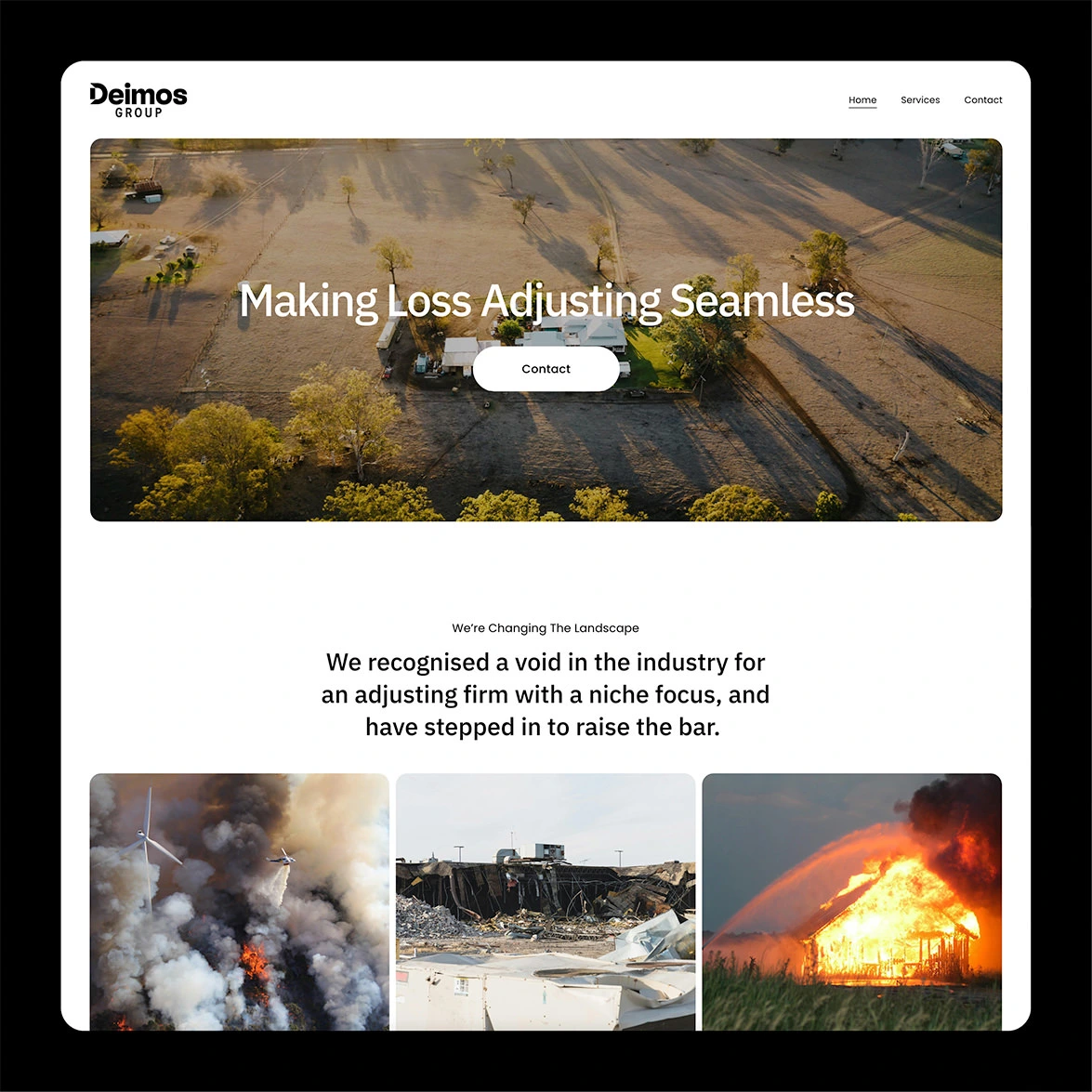 Deimos Group website homepage.