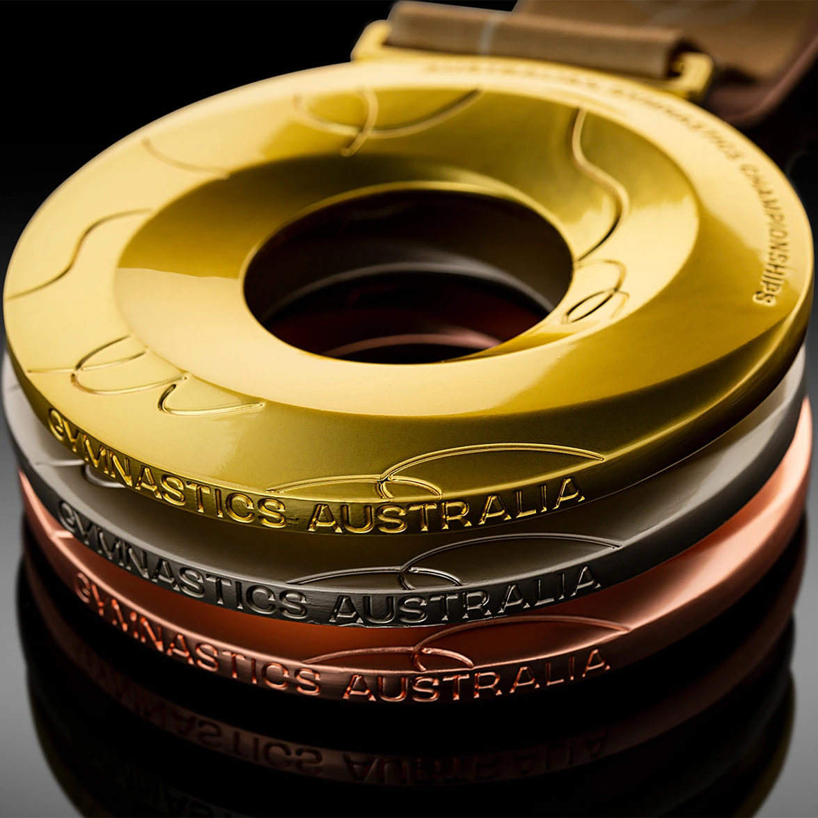 Medal Trophy Design Stack of gold, silver and bronze medals